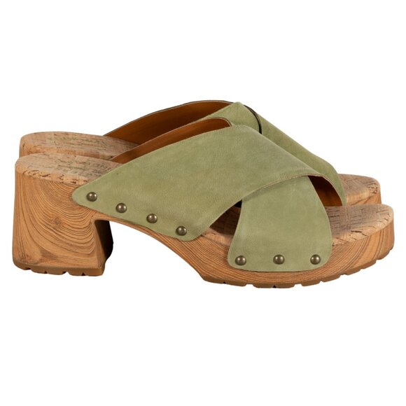 Kork-Ease Women's Tatum Leather 2-3/4" Heel Slide Sunflower Platform Sandals 10M - Picture 2 of 13